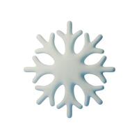 3D illustration of smooth, white snowflake with rounded edges. Minimalist design perfect for winter themed projects, holiday decorations, illustration vector