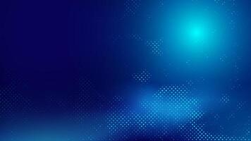 Abstract blue hitech technology background with halftone effect and glowing light. illustration. vector