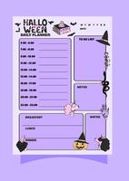 Daily planner for journaling and planning with a meal planner, to do list and notes. vector