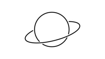 planet outline icon animation. transparent background video