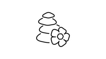 relaxation outline icon animation. transparent background video
