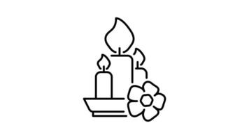 relaxation outline icon animation. transparent background video