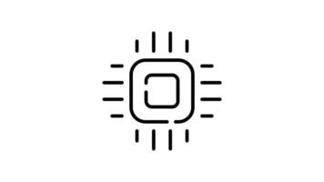 programming outline icon animation. transparent background video