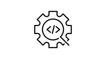 programação esboço ícone animação. transparente fundo video