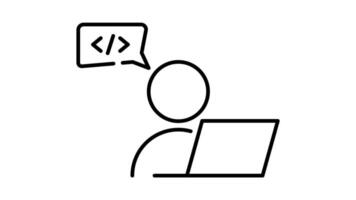 desenvolvimento esboço ícone animação. transparente fundo video