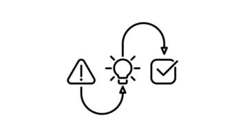Project management outline icon animation. transparent background video
