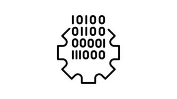 information technoligies outline icon animation. transparent background video