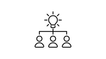 Project management outline icon animation. transparent background video