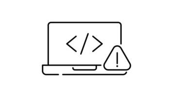 Software development outline icon animation. transparent background video