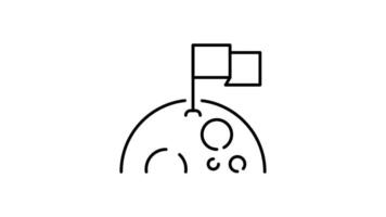 month outline icon animation. transparent background video