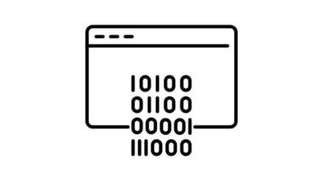 information technoligies outline icon animation. transparent background video