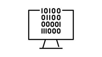 Software development outline icon animation. transparent background video