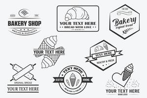 Bakery Monogram Bundle, Elegant Bakery Emblem Collection, Style Bakery Logo Templates vector