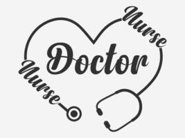 Stethoscope Heart Shape With Typography Design, Stethoscope Design, Heart Shape Stethoscope, Typography Design with Stethoscope Heart Shape, Medical Typography Design, Nurse Typography vector