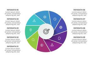 Creative concept for infographic with 9 steps, options, parts or processes. Business data visualization. vector