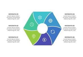 Creative concept for infographic with 6 steps, options, parts or processes. Business data visualization. vector