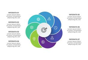 Creative concept for infographic with 7 steps, options, parts or processes. Business data visualization. vector