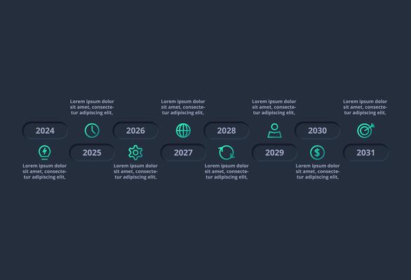 Neumorphic flowchart dark iinfographic. Creative concept for infographic with 8 steps, options, parts or processes.