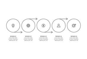 Doodle infographic elements with 5 options. business template for presentation vector