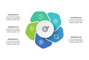 Creative concept for infographic with 5 steps, options, parts or processes. Business data visualization. vector