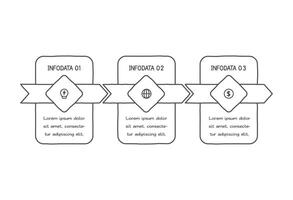 Doodle infographic elements with 3 options. business template for presentation vector