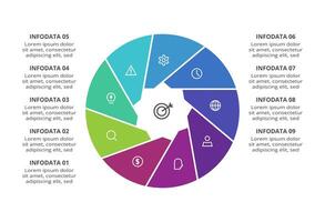 Creative concept for infographic with 9 steps, options, parts or processes. Business data visualization. vector