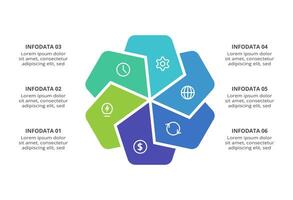 Creative concept for infographic with 6 steps, options, parts or processes. Business data visualization. vector
