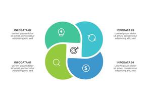 Creative concept for infographic with 4 steps, options, parts or processes. Business data visualization. vector