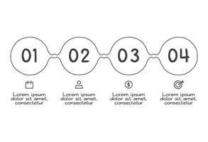 Doodle infographic elements with 4 options. business template for presentation vector
