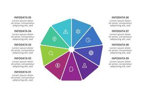 Creative concept for infographic with 9 steps, options, parts or processes. Business data visualization. vector