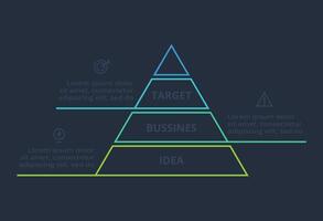 Line concept for infographic with 3 steps, options, parts or processes. Template for web on a black background. vector