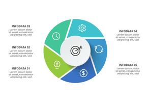 Creative concept for infographic with 5 steps, options, parts or processes. Business data visualization. vector