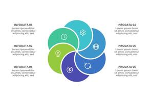 Creative concept for infographic with 6 steps, options, parts or processes. Business data visualization. vector