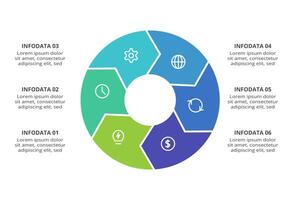 Creative concept for infographic with 6 steps, options, parts or processes. Business data visualization. vector