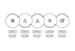 Doodle infographic elements with 5 options. business template for presentation vector