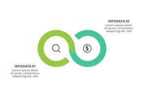 Creative concept for infographic with 2 steps, options, parts or processes. Business data visualization. vector