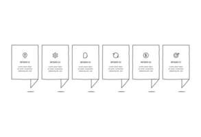 Doodle infographic elements with 6 options. business template for presentation vector