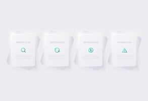 Neumorphic flowchart infographic. Creative concept for infographic with 4 steps, options, parts or processes. Template for diagram, graph, presentation and chart. vector