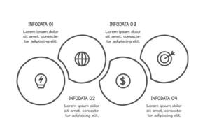 Doodle infographic elements with 4 options. business template for presentation vector