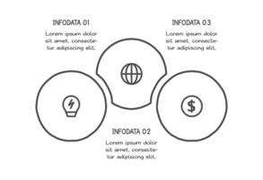 Doodle infographic elements with 3 options. business template for presentation vector