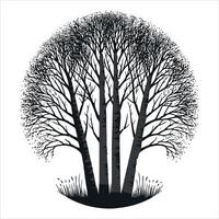 The Gathering Trees silhouette vector