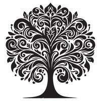 beautiful tree silhouette art vector
