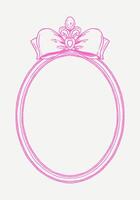 Hand-drawn frame with elegant bows and ribbons in a minimalist, girly style. Perfect for wedding invitations, birthday cards. Includes pink, boho, and baroque elements in a classic, feminine design vector