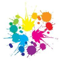 A set of colored stains caused by falling liquid on a white background vector