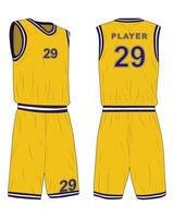 Basketball jersey uniform mockup front and back view vector