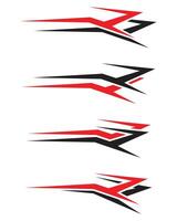 Set of abstract geometric sharp lines car wrap vinyl stickers vector