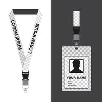 Name tag lanyard template front and back view vector