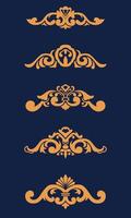 Vintage gold scroll branch divider set vector