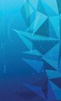 Blue gradient futuristic technology wallpaper with abstract triangle pattern vector