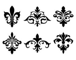 Set of abstract vintage carved ornaments vector